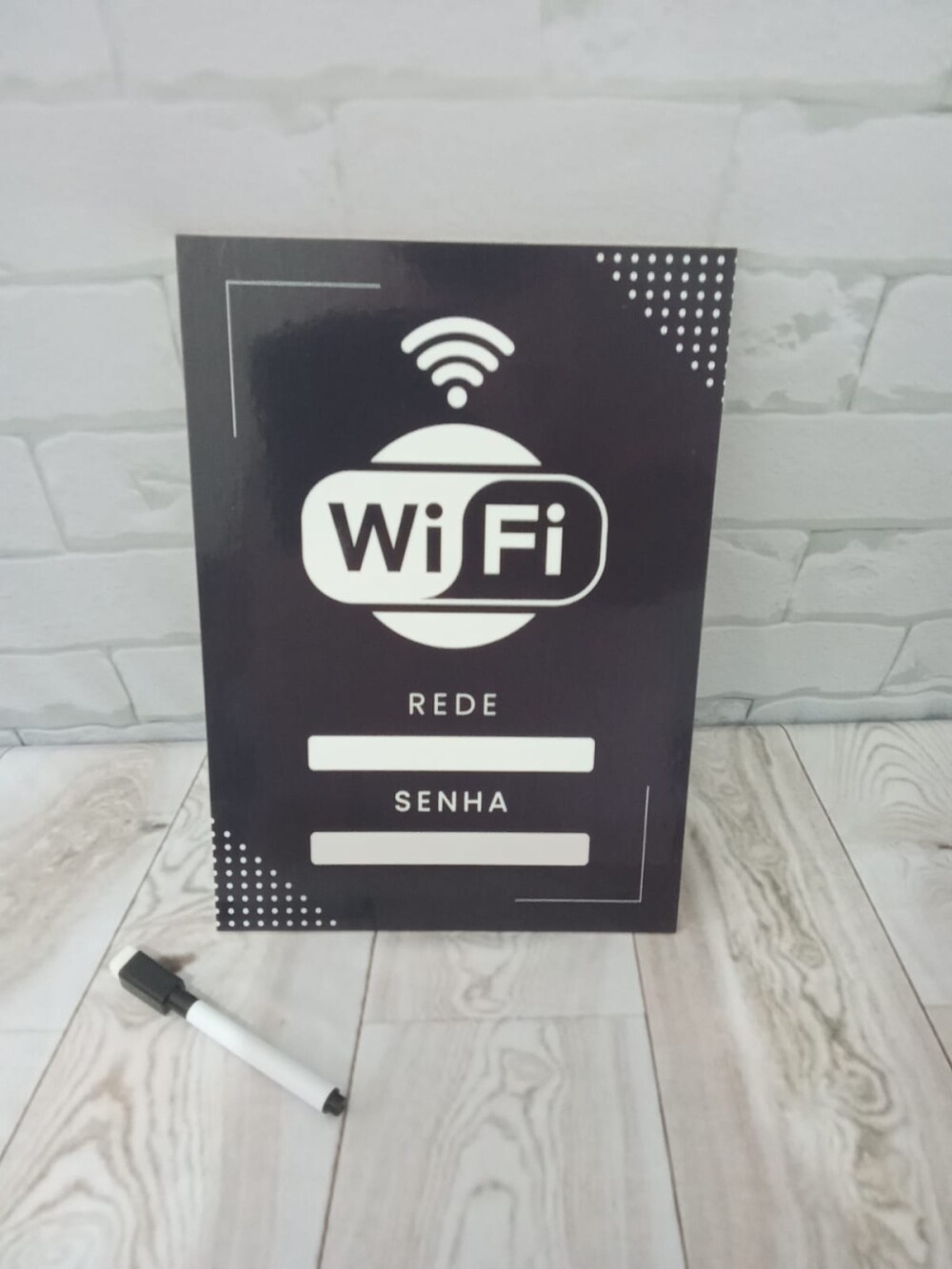 Quadro Wifi Internet Restaurante Lanchonete Preto 20x28cm
