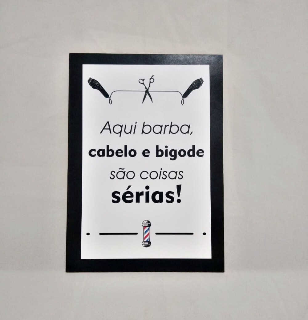 Kit Quadros Barbearia Corte Salão Masculino 3 Peças 20x28cm