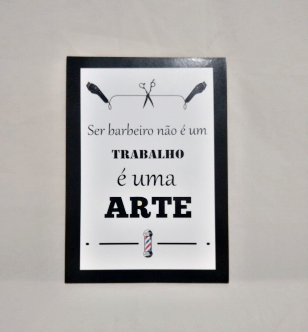 Kit Quadros Barbearia Corte Salão Masculino 3 Peças 20x28cm