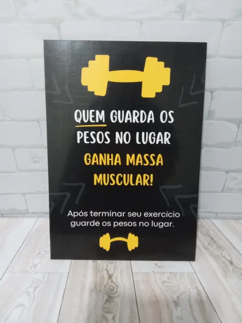 Quadro Academia Aviso Guarde Os Pesos Informativo 28x40cm