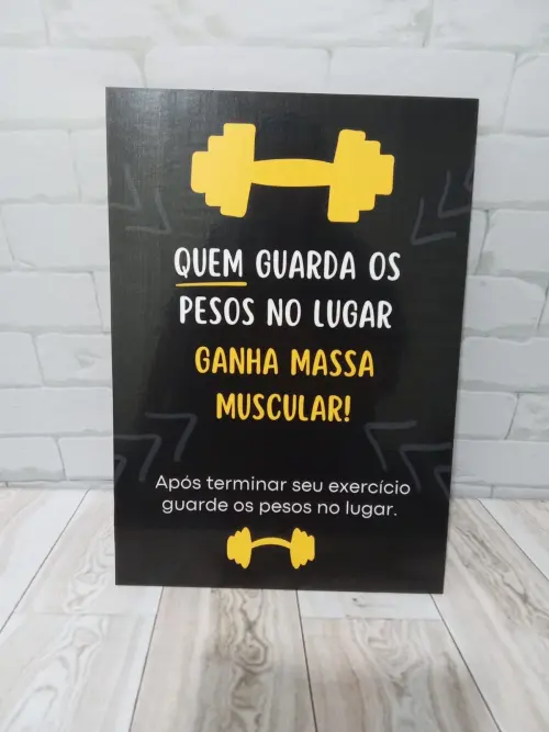 Quadro Academia Aviso Guarde Os Pesos Informativo 28x40cm