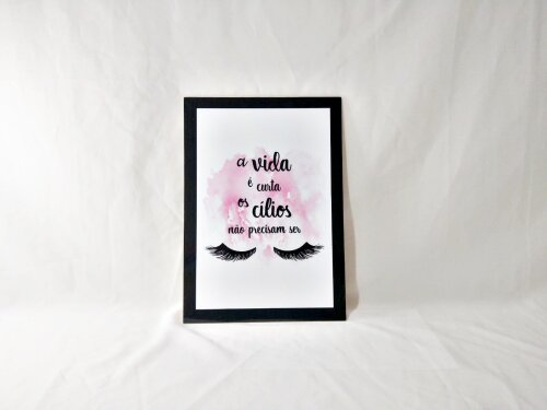 Quadros Cílios Lash Design Salão Beleza Kit 3 Peças 20x28cm