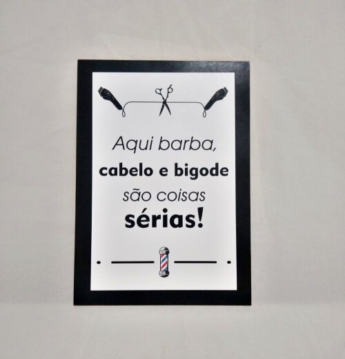 Kit Quadros Barbearia Corte Salão Masculino 3 Peças 20x28cm