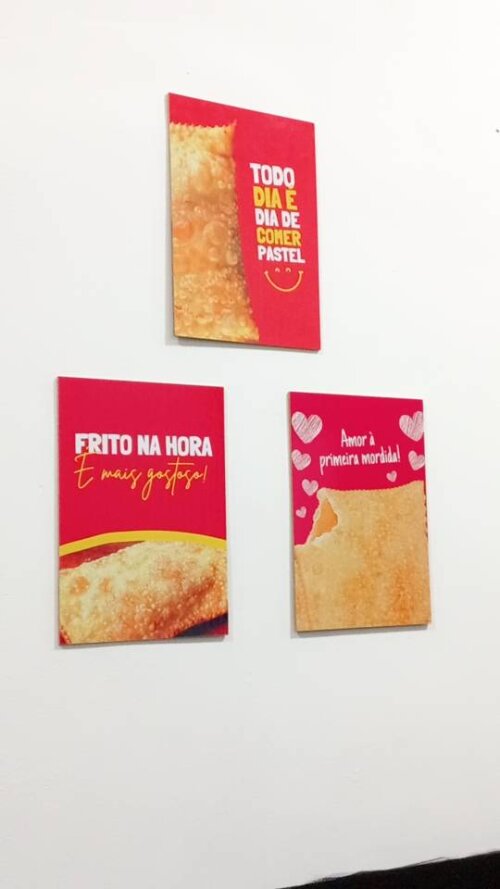 Quadros Pastel Frito Lanchonete Pastelaria 4 Peças 20x28cm