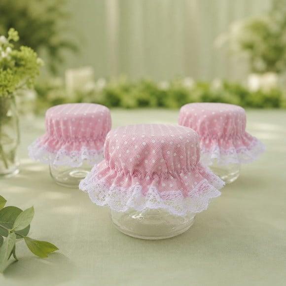 10 Potes 40 ml Plástico com Capinha de Tecido