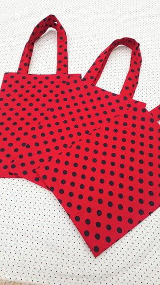10 Sacolinhas Ecobag Joaninha 17 x 23 cm (envio + Rápido)