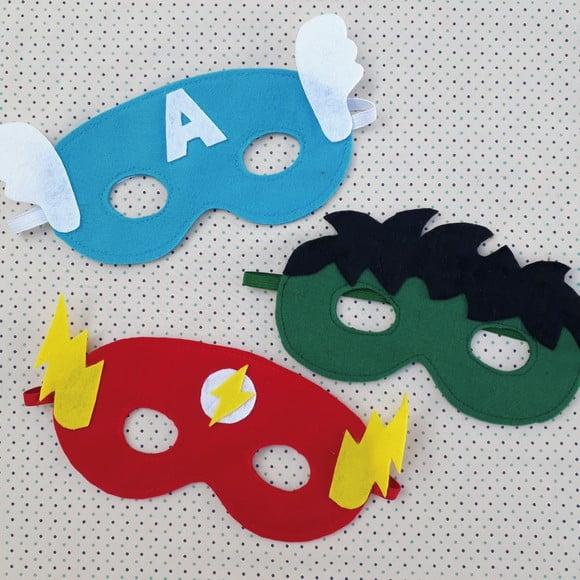 Kit 3 Máscaras Super Heróis em Feltro Lembrancinha