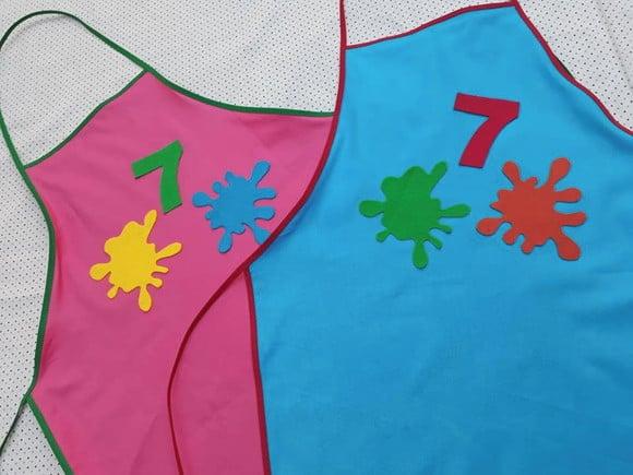 Lembrancinha Avental Infantil Pintando o Sete