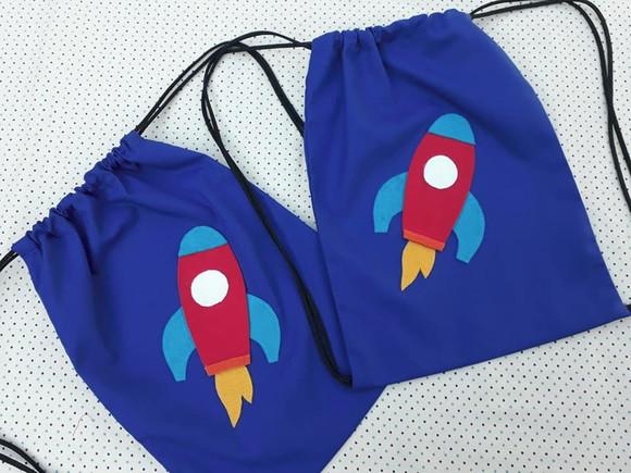 Lembrancinha Mochila Festa Astronauta Foguete Espaço Sideral