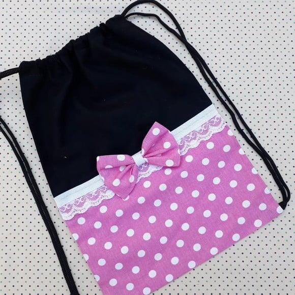 Lembrancinha Mochilinha Minnie Rosa