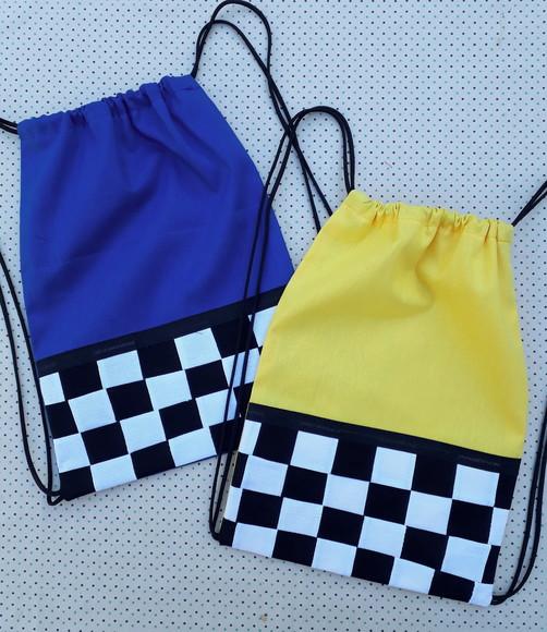 Lembrancinha Mochilinha Mcqueen Bandeira Quadriculada