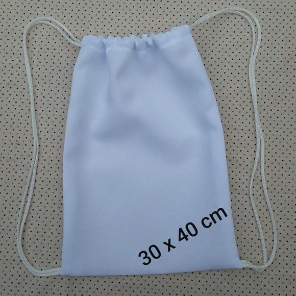 Mochila Branca Poliéster para Lembrancinhas 30 x 40 cm