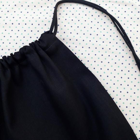 Mochila de Tecido Preta Lembrancinha e Embalagem
