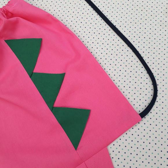 Mochila Dinossauro Rosa com Verde Lembrancinha Aniversário