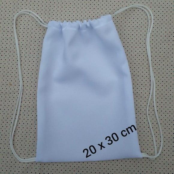 Mochilinha Branca de Poliéster para Lembrancinha 20 x 30 cm