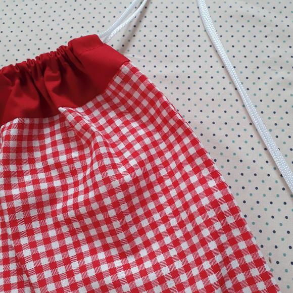 Mochilinha Xadrez Vermelho Festa Junina Fazendinha