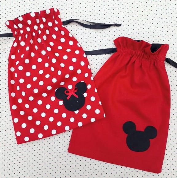 Saquinho Minnie e Mickey para Lembrancinha