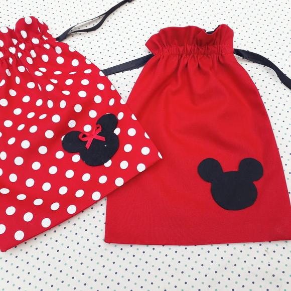 Saquinho Minnie e Mickey para Lembrancinha
