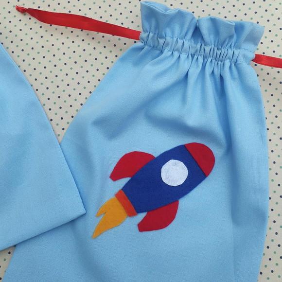 Saquinho para Lembrancinha Astronauta Foguete