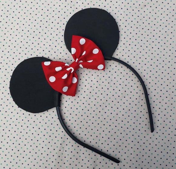 Tiara Orelha da Minnie Vermelha ou Rosa
