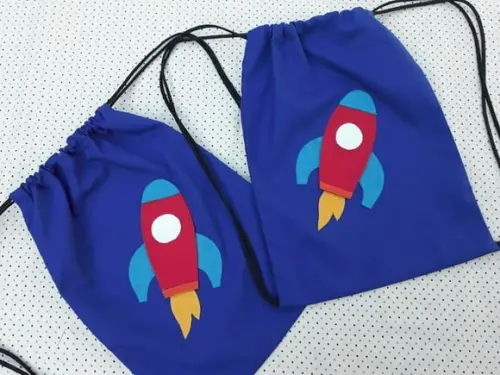 40 Lembrancinha Astronauta Foguete Mochilinha Infantil
