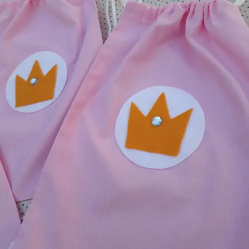 Kit 16 Mochilinhas Princesa Cor de Rosa Coroa Pronta Entrega