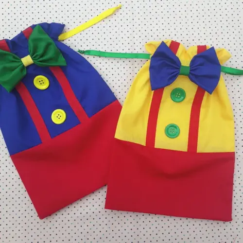Kit 50 Saquinhos de tecido Circo Palhaço