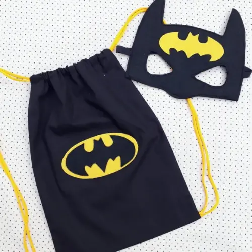 Kit Mochilinha e Máscara Festa Super Herói Batman