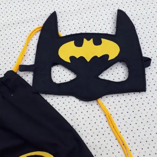 Kit Mochilinha e Máscara Festa Super Herói Batman