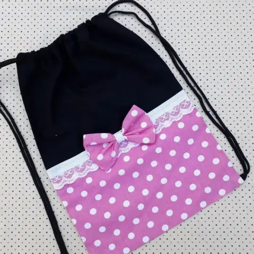 Lembrancinha Mochilinha Minnie Rosa