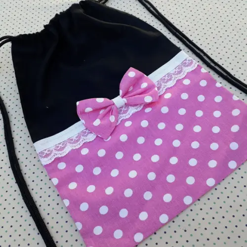 Lembrancinha Mochilinha Minnie Rosa