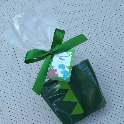 Máscara e Bracelete de Dinossauro Lembrancinha Aniversário