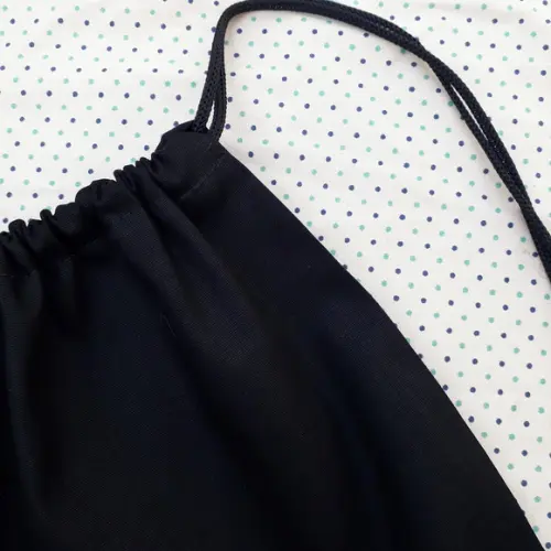 Mochila de Tecido Preta Lembrancinha e Embalagem