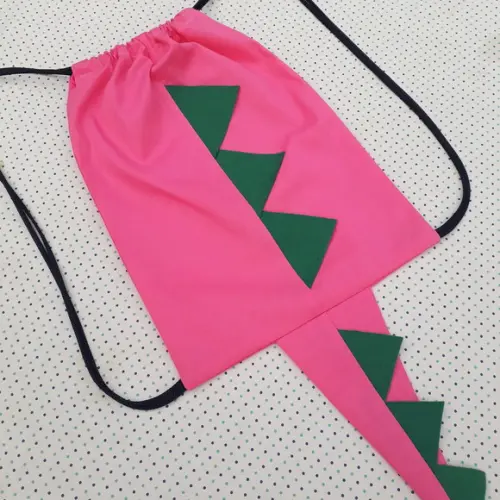 Mochila Dinossauro Rosa com Verde Lembrancinha Aniversário