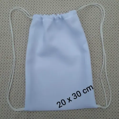 Mochilinha Branca de Poliéster para Lembrancinha 20 x 30 cm
