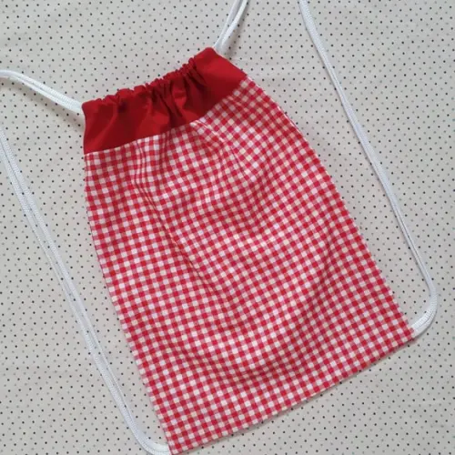 Mochilinha Xadrez Vermelho Festa Junina Fazendinha