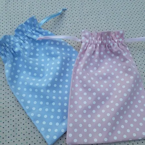 Saquinho de Tecido Rosa e Azul