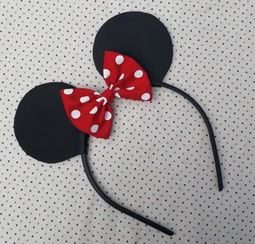 Tiara Orelha da Minnie Vermelha ou Rosa