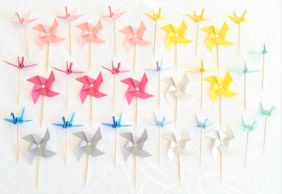 Kit Mini Topper Tsuru e Catavento
