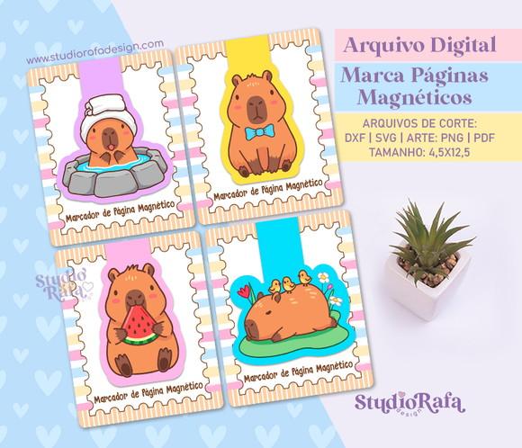 Marca Páginas Magnéticos Capivaras Fofas #4 - Arquivo Digital