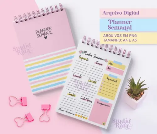 Planner Semanal Candy Colors (arquivo digital)