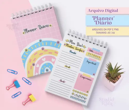 Planner Diário Candy Colors #2 (arquivo digital)