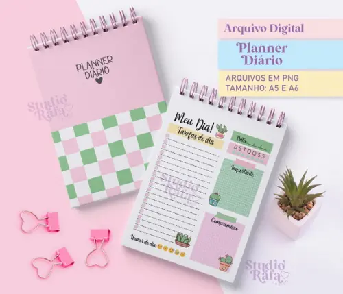 Planner Diário Cactos (arquivo digital)