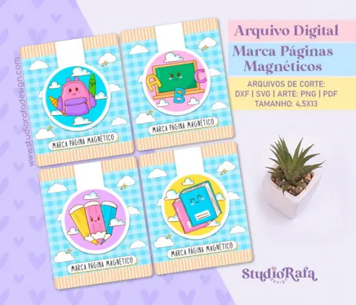 Marca Páginas Magnéticos Volta às Aulas 2 - Arquivo Digital
