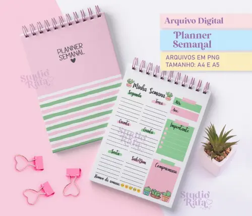 Planner Semanal Cactos (arquivo digital)
