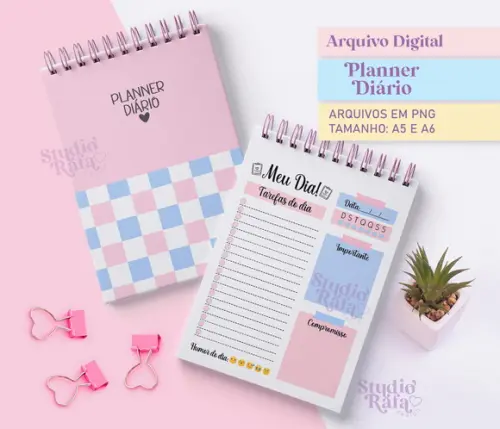 Planner Diário Cute Para Bloco (arquivo digital)