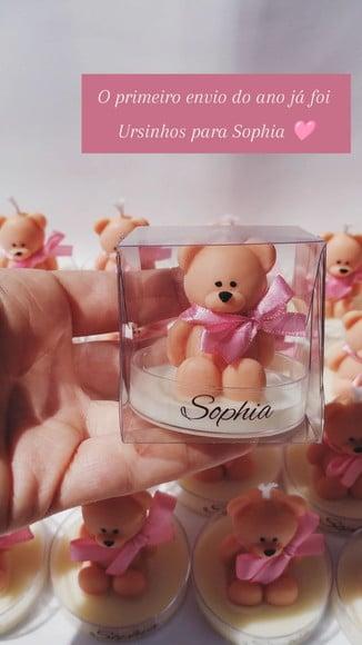 Lembrancinha Maternidade Vela Mini Ursinhos Festa Urso
