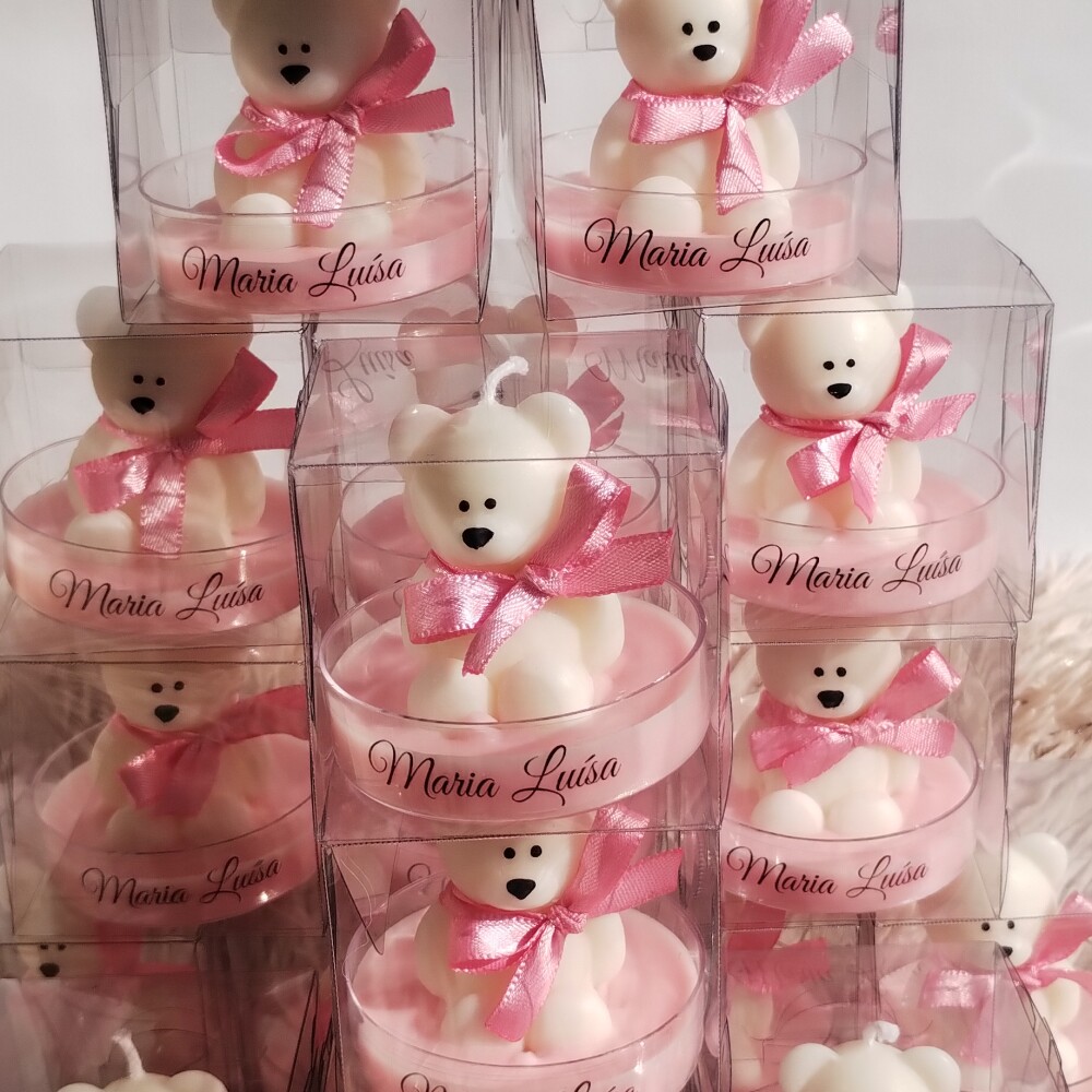 Lembrancinha Maternidade Vela Mini Ursinhos Festa Urso