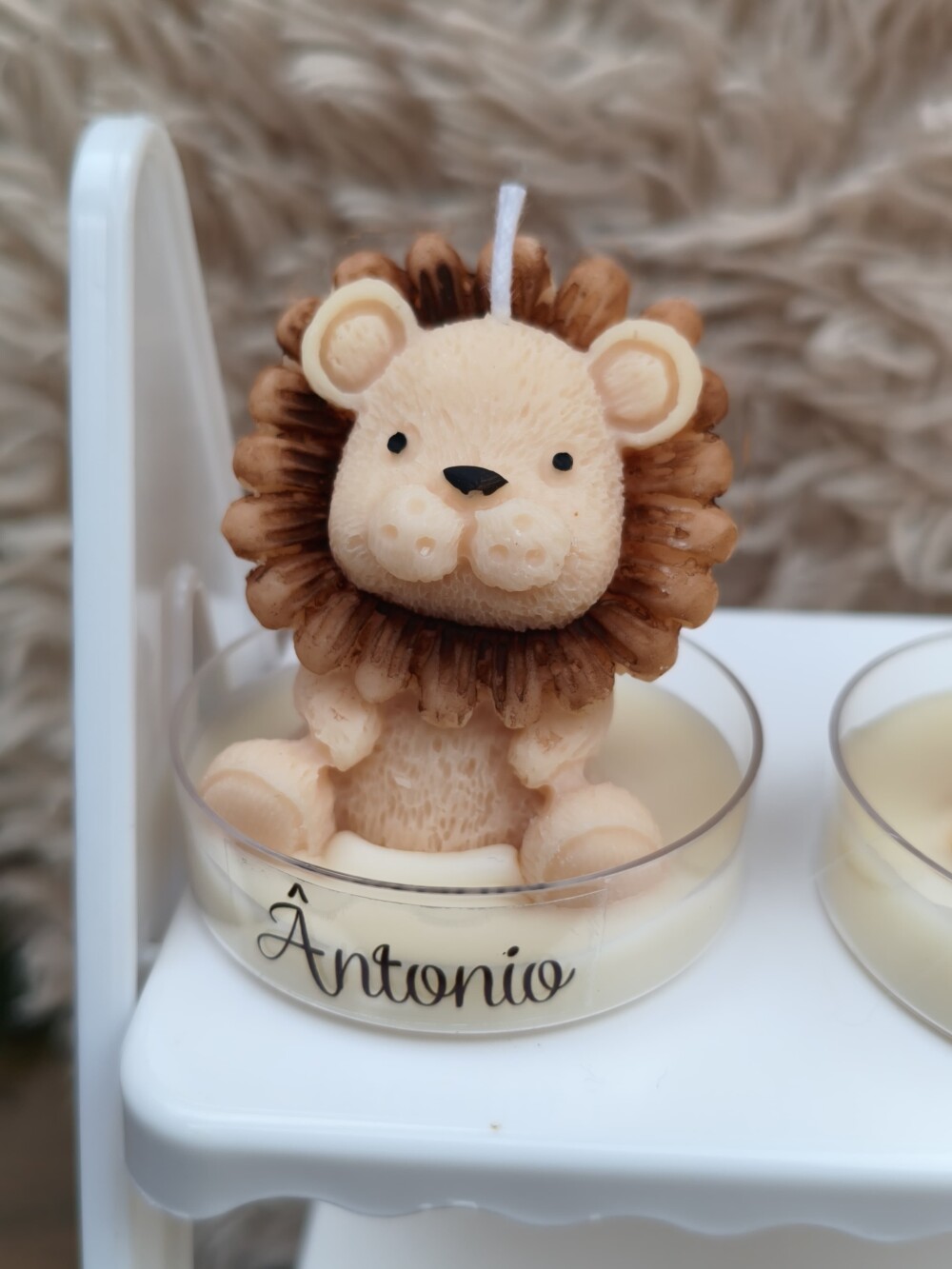 Lembrancinha Vela Mini Leão Safari Maternidade aniversário