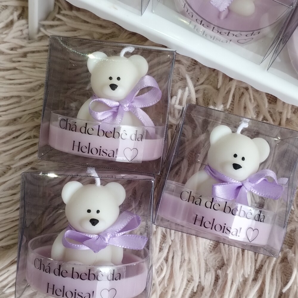 Lembrancinha Maternidade Vela Mini Ursinhos Festa Urso